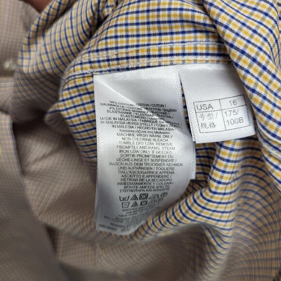 Brooks Brothers Shirt Mens 16 - 34 Madison Check Non Iron Supima Cotton Stretch - Picture 10 of 10